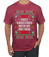 First Christmas With My Hot New Wife Individual Couples  Ugly Christmas Sweater Men's Graphic T-Shirt