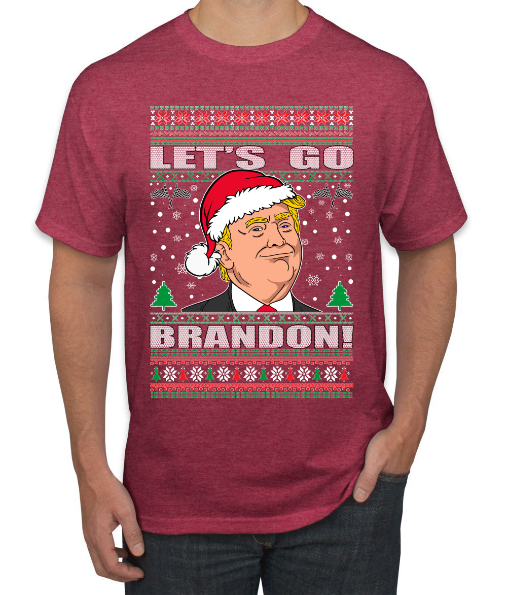 Let's Go Brandon Funny Santa Hat Ugly Christmas Sweater Men's Graphic T-Shirt