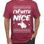 I'm With Nice Individual Couples Ugly Christmas Sweater Men's Graphic T-Shirt