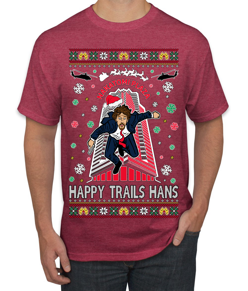 Nakatomi Plaza Happy Trails Hanz Ugly Christmas Sweater Men's Graphic T-Shirt