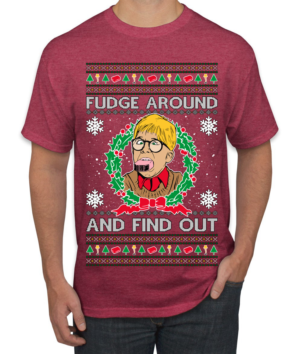 Fudge Around And Find Out Story Ugly Christmas Sweater Men's T-Shirt