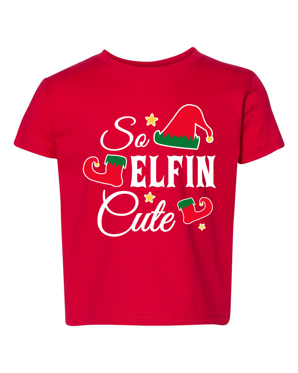 So Elfin Cute Christmas Toddler Crew Graphic T-Shirt