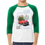 Winter Christmas Trees  Festive Red Truck  Christmas 3/4 Sleeve Raglan Unisex Baseball Tee