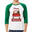 Happy Holiday Jolly Red Pick Up Christmas 3/4 Sleeve Raglan Unisex Baseball Tee