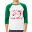 Red Santa I Do it for the Hos Christmas 3/4 Sleeve Raglan Unisex Baseball Tee