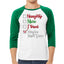 Naughty Nice I Tried Maybe Next Year Checklist Christmas 3/4 Sleeve Raglan Unisex Baseball Tee