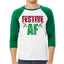 Festive AF Christmas 3/4 Sleeve Raglan Unisex Baseball Tee