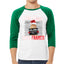Dear Santa I was Framed Bad Cat Christmas 3/4 Sleeve Raglan Unisex Baseball Tee