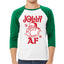 Santa Jolly AF Christmas 3/4 Sleeve Raglan Unisex Baseball Tee