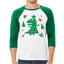 Christmas Trex Tree Rex Ugly Christmas Sweater Christmas 3/4 Sleeve Raglan Unisex Baseball Tee