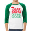 Dear Santa Define Good Ugly Christmas Sweater Christmas 3/4 Sleeve Raglan Unisex Baseball Tee