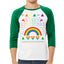 LGBT Rainbow Pride Hearts Reindeer Xmas Christmas 3/4 Sleeve Raglan Unisex Baseball Tee