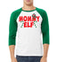 Mommy Elf Candy Cane Logo Christmas 3/4 Sleeve Raglan Unisex Baseball Tee