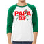 Papa Elf Candy Cane Logo Christmas 3/4 Sleeve Raglan Unisex Baseball Tee