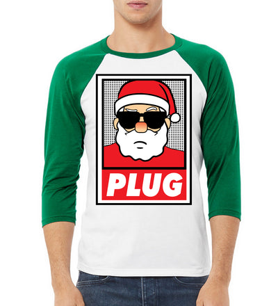 Santa Claus Plug Escobar Narcos Funny Christmas 3/4 Sleeve Raglan Unisex Baseball Tee