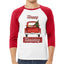 Happy Holiday Jolly Red Pick Up Christmas 3/4 Sleeve Raglan Unisex Baseball Tee