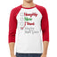 Naughty Nice I Tried Maybe Next Year Checklist Christmas 3/4 Sleeve Raglan Unisex Baseball Tee