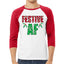 Festive AF Christmas 3/4 Sleeve Raglan Unisex Baseball Tee