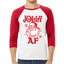 Santa Jolly AF Christmas 3/4 Sleeve Raglan Unisex Baseball Tee