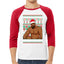 Wood Meme Wish You A Big Merry Christmas Christmas 3/4 Sleeve Raglan Unisex Baseball Tee