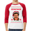Funny Ron Swanson Parks and Rec Christmas I Don't Care if It's Merry Xmas Christmas 3/4 Sleeve Raglan Unisex Baseball Tee