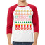 Merry Christmas Funny Junk Food Desert Foods Pizza Burger French Fries Christmas 3/4 Sleeve Raglan Unisex Baseball Tee