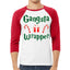 Gangsta Wrapper Christmas 3/4 Sleeve Raglan Unisex Baseball Tee
