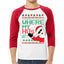 Santa Where My Hos at Christmas 3/4 Sleeve Raglan Unisex Baseball Tee