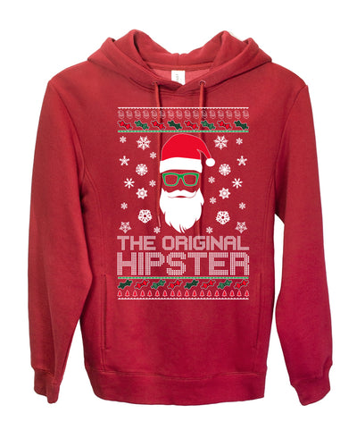 The Original Hipster Funny Santa Beard Xmas Christmas Premium Graphic Hoodie Sweatshirt