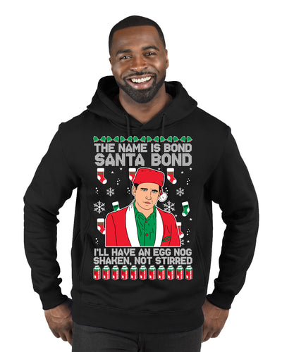 Michael Scott The Name is Bond Santa Bond Ugly Christmas Sweater Premium Graphic Hoodie Sweatshirt