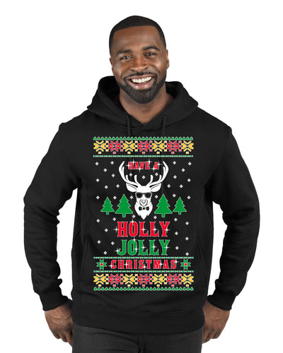 Have A Holly Jolly Christmas Ugly Christmas Sweater Premium Graphic Hoodie Sweatshirt