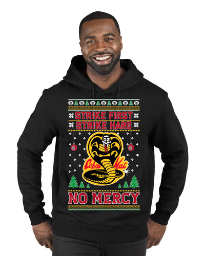 Strike First Strike Hard No Mercy Xmas Ugly Christmas Sweater Premium Graphic Hoodie Sweatshirt