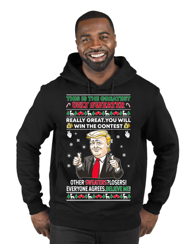 Trump This is the Greatest Ugly Christmas Sweater Premium Graphic Hoodie Sweatshirt