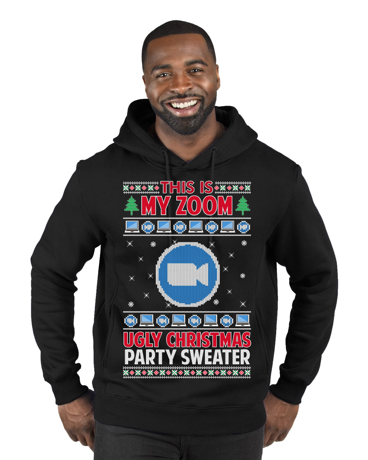 This Is My Zoom Ugly Christmas Party Sweater Ugly Christmas Sweater Premium Graphic Hoodie Sweatshirt