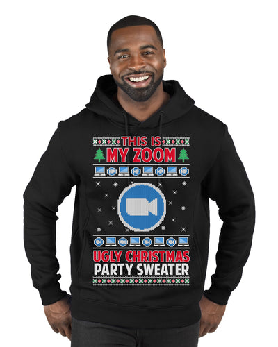 This Is My Zoom Ugly Christmas Party Sweater Ugly Christmas Sweater Premium Graphic Hoodie Sweatshirt