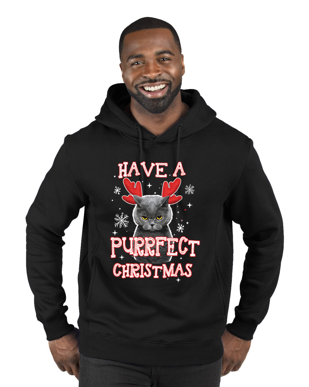 Have A Purrfect  Merry Christmas Premium Graphic Hoodie Sweatshirt
