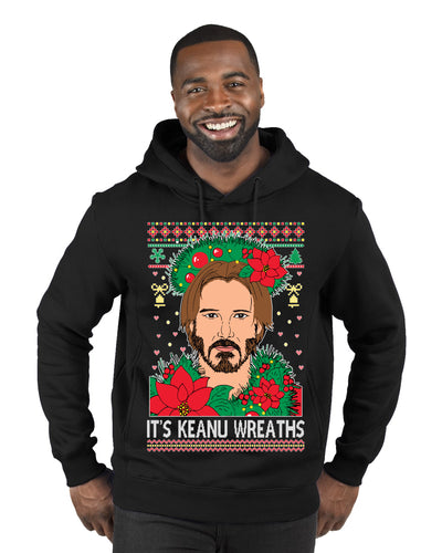 It's Keanu Wreaths Ugly Christmas Sweater Premium Graphic Hoodie Sweatshirt
