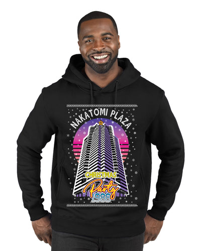 Retro Nakatomi Plaza 1988 Holiday Party Ugly Christmas Sweater Premium Graphic Hoodie Sweatshirt