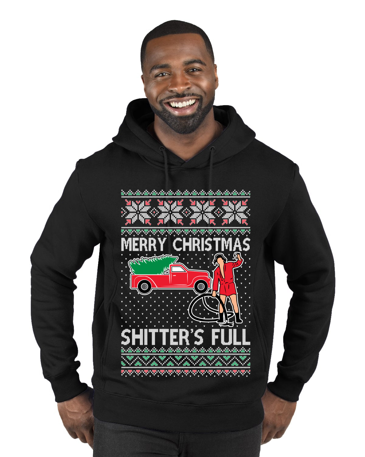 Cousin Eddie Merry Christmas Shitter's Full Ugly Christmas Sweater Premium Graphic Hoodie Sweatshirt