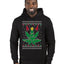 Weed Marijuana Lit Deer Pot Leaf Xmas Lights Christmas Premium Graphic Hoodie Sweatshirt