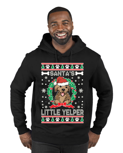 Santa's Little Yelper  Merry Ugly Christmas Sweater Premium Graphic Hoodie Sweatshirt
