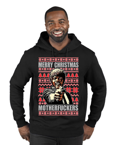 Merry Christmas Motherfuckers  Merry Ugly Christmas Sweater Premium Graphic Hoodie Sweatshirt
