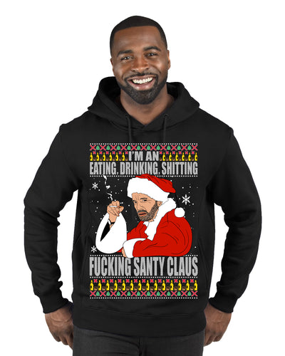 Bad Santa Fucking Santy Claus  Merry Ugly Christmas Sweater Premium Graphic Hoodie Sweatshirt