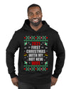 First Christmas With My Hot New Wife  Merry Ugly Christmas Sweater Premium Graphic Hoodie Sweatshirt