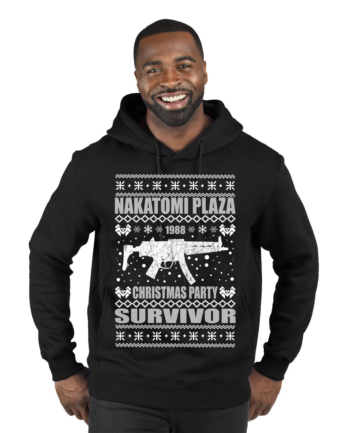 Nakatomi Plaza Christmas Party Survivor 1988 Merry Ugly Christmas Sweater Premium Graphic Hoodie Sweatshirt