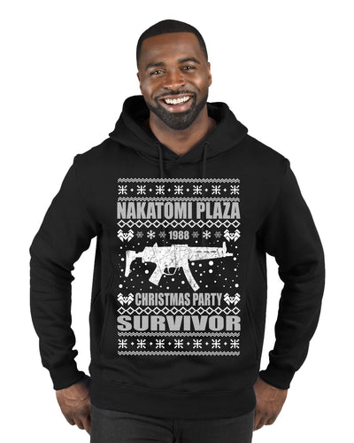 Nakatomi Plaza Christmas Party Survivor 1988 Merry Ugly Christmas Sweater Premium Graphic Hoodie Sweatshirt