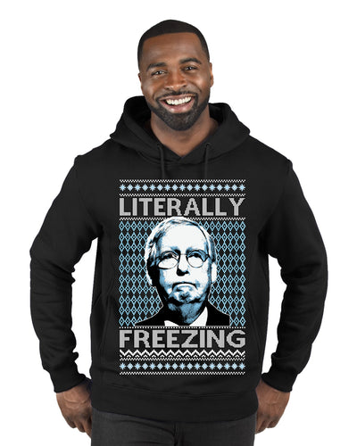 Literally Freezing McConnell Senator  Ugly Christmas Sweater Premium Graphic Hoodie Sweatshirt