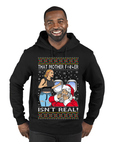 That Santa Mother F Isn't Real CLEAN  Ugly Christmas Sweater Premium Graphic Hoodie Sweatshirt