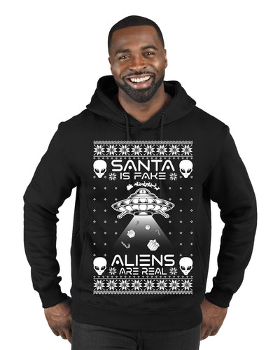 Santa Is Fake Aliens Are Real Ugly Christmas Sweater Premium Graphic Hoodie Sweatshirt