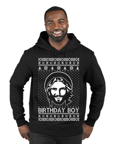 Birthday Boy Jesus Christ Ugly Christmas Sweater Premium Graphic Hoodie Sweatshirt